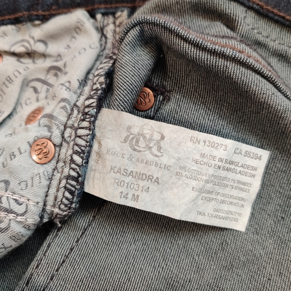 Jeans Rock & Republic  Bootcut Kassandra Denim Sz 14 - Picture 6 of 10